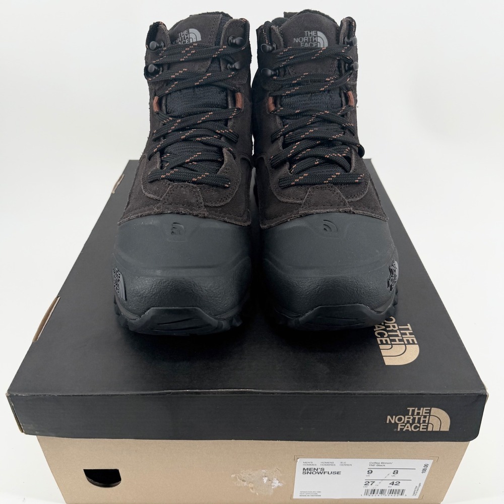 The North Face Mens 9 Snowfuse Boots Coffee Brown Black Waterproof Winter New